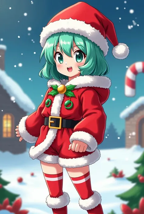 Bulma, Christmas costume and Christmas hat 