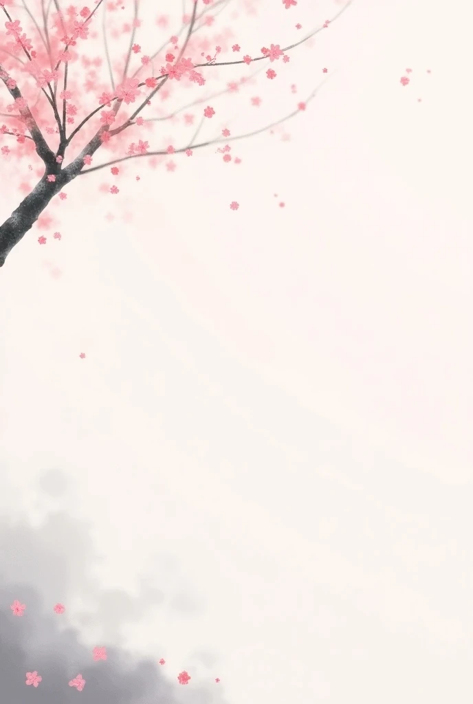 an illustration of a Sakura tree with space for a logo
