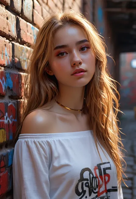 ultra realistic 8k cg, masterpiece, ((ultra detailed background, delicate pattern, intricate detail)), best quality, intricate details, chromatic aberration, 1girl, long hair, golden hair, messy hair, red highlights, hair over one eye, sharp eyes, choker, ...