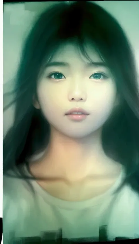 there is a picture of an Indonesian girl, digital art but photo, digital art picture, blurry and glitchy, inspired by Gao Xiang, digital paiting, beautiful glitch art dream, inspired by Gao Qipei, Asian face, portrait