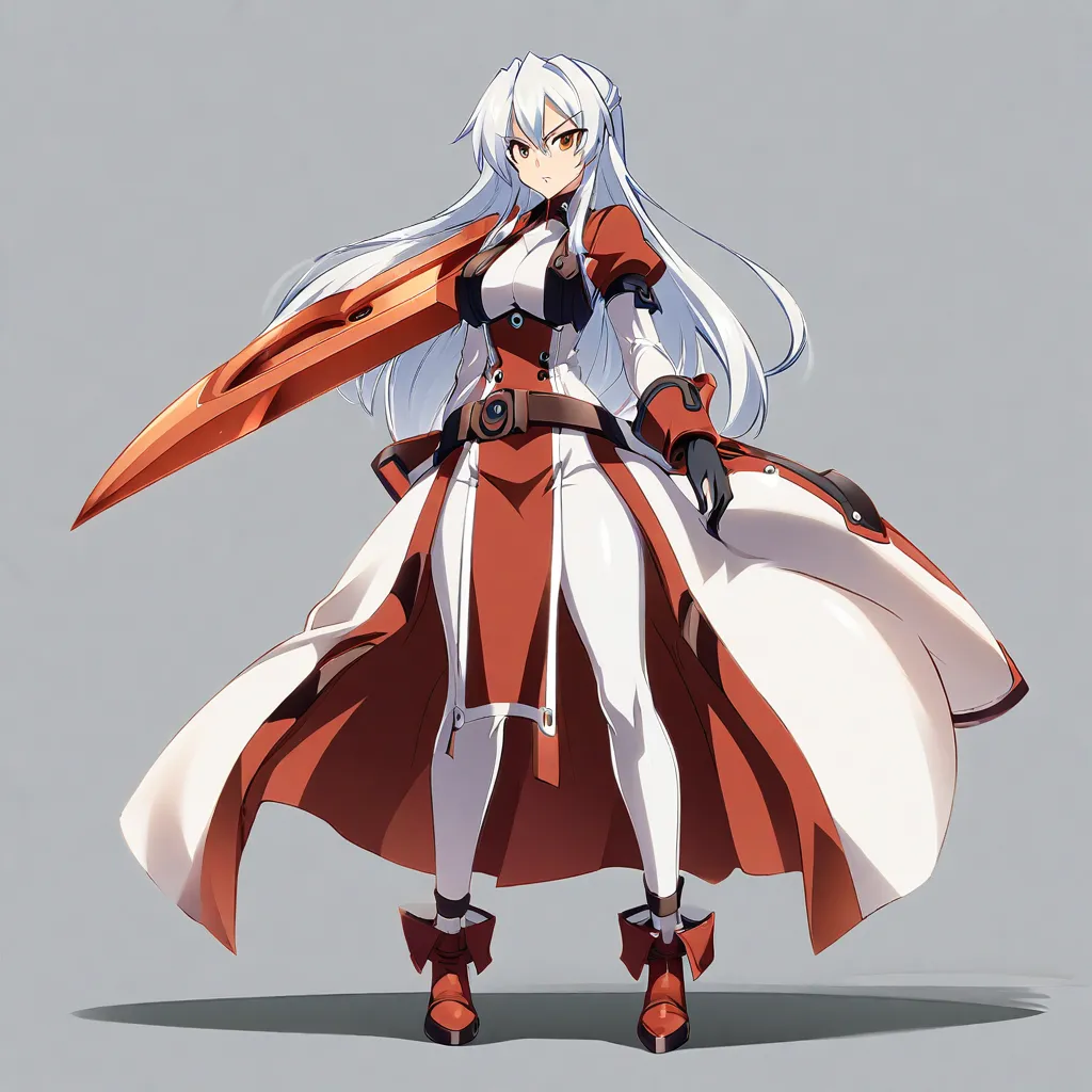 anime, 1 girl, solo, millia rage from guilty gear, full body, standing ,plain white background,