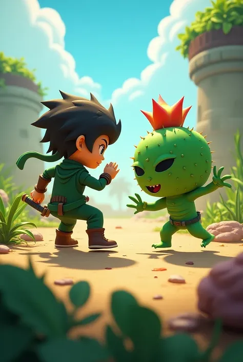 Fassa uma imagem do leon e spike do brawl stars