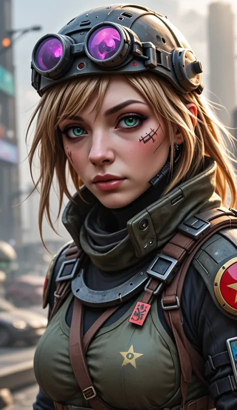  consept art "Cyberpunk retro anime style" Soviet cyberpunk disaster - a Soviet assault cyberpunk soldier female Watercolor, trending on artstation, sharp focus, studio photo, intricate details, highly detailed, by greg rutkowski, more detail XL, hyper det...