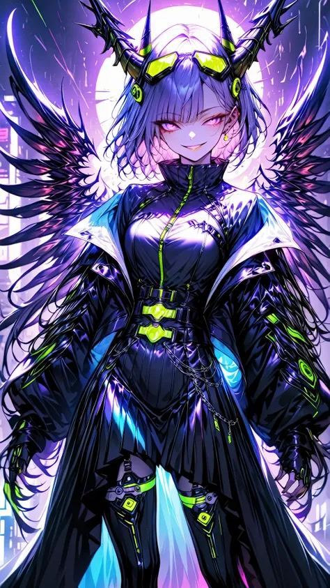 One young and beautiful woman,(Best Quality, very detailed depiction, Incredibly Absurd Hi-Res,High quality anime drawings:1.2),(Japanese actress wearing a cyber-inspired villain costume ),( Action Poses Like a Sci-fi Hero Show ),( The design combines futu...