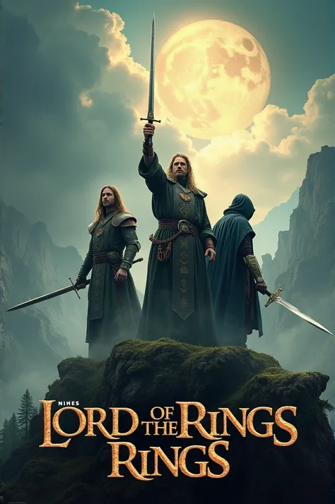 Fantasy Adventure Movie Poster in the Style of Lord of the Rings"