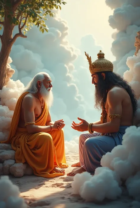 Narad muni and brahma conversation 3d image