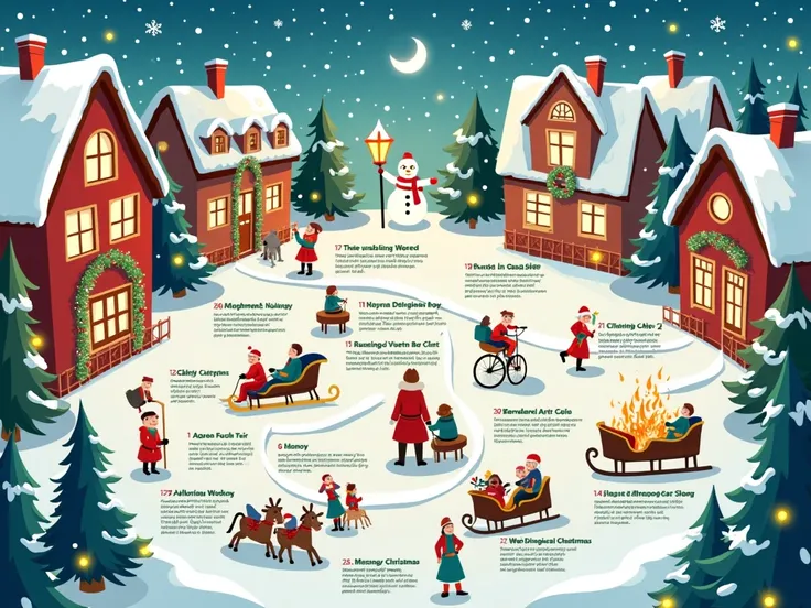 an infographic for the public that includes a tour with Christmas activities