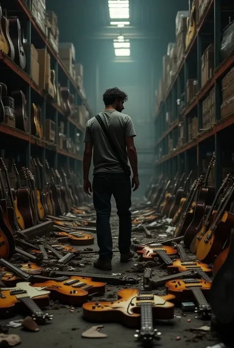 ONE WHO HAS THE GUITARS MESSY IN A WAREHOUSE