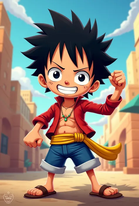 Someone in 2d looking like Luffy with a Brawl Star theme and less like Luffy