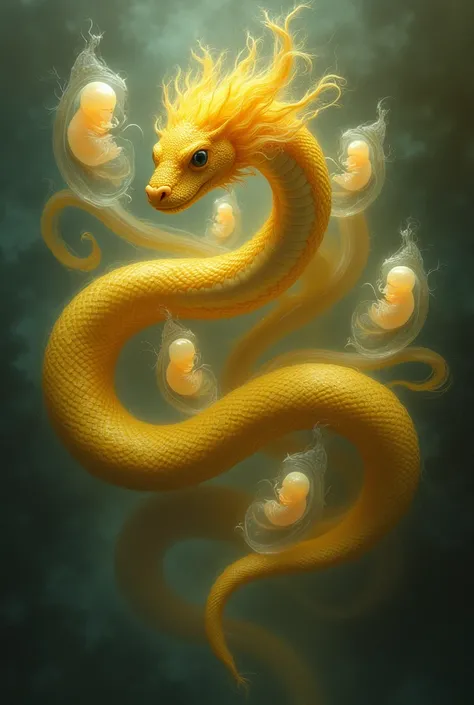 yellow snake　Coexistence with fetuses　Mysterious