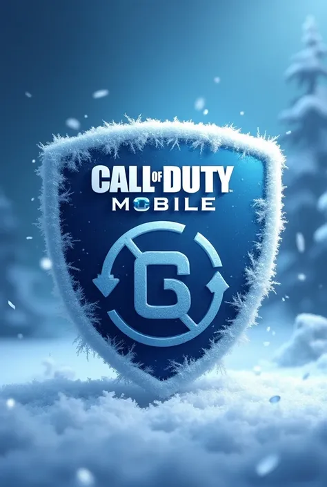 A tournament badge with call of duty mobile logo in it in theme is winter