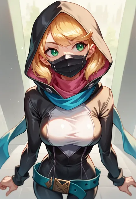 score_9, score_8_up, score_7_up, score_6_up, vivid colors, shiny skin, skindentation, deep skin, depth of field, high quality, highres, (dynamic angle,dynamic pose), source_cartoon
futuregwenxl, 1girl, solo, medium breasts, green eyes, belt, hood, shirt, l...