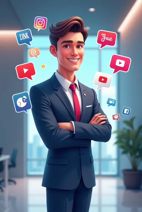 
 I want to create a profile picture ,  for an Instagram account , called Digital Empire ,  that is a realistic image and is related to the topic of generating income using social networks,  you can represent the subject holding Instagram icons, Tiktok, Yo...