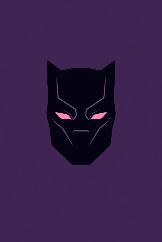 Create a wallpaper for my S21 Ultra Black Panther, just a very minimalist face with a very minimalist background in the color purple