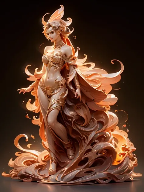 fire statue of a woman，real,Bling background，fire clear colors，Transparent statue，transparent color, masterpiece，（best quality：1.3）， full body high resolution, Best Quality, accurate,  multi-view , live-action,Genuine,photograph1人の女の子, 美しい目,整った顔,cute,生きている...