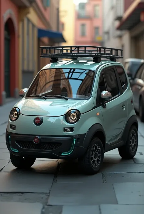 A Pokémon from a Fiat Uno shaped with a ladder on the roof 