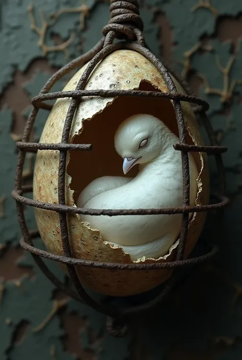 Picture a sleeping bird trapped inside an egg ,
And that egg is made of iron bars
A sleeping bird is in the shape of a young embryo