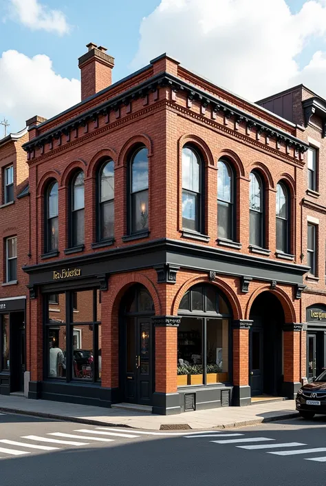 Design of the brick facade of a one-story building