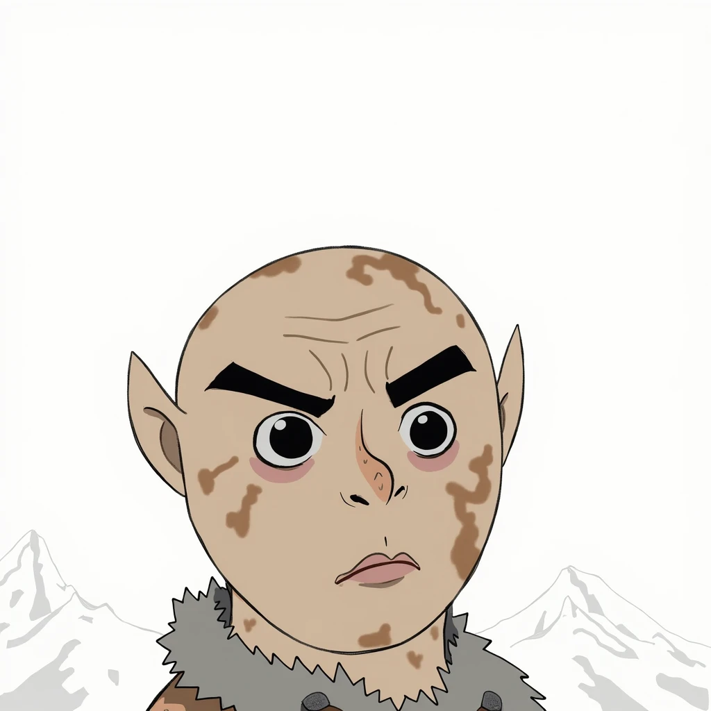 A bald man from the Barbarian RPG class 