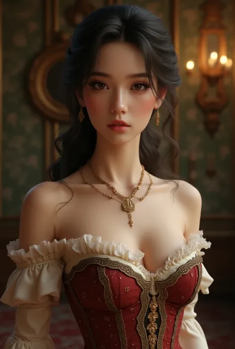 ( Highly Detailed CG Unity 8K Wallpaper in a Corset and Dress ),  Worlds Most Beautiful Artwork ,  1 girl,  upper body,