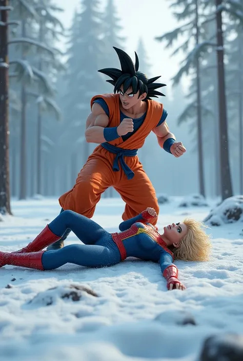 Goku ने captain Marvel को मार दिया है और उसके ऊपर पैर रख रखा है
Baground tree ice