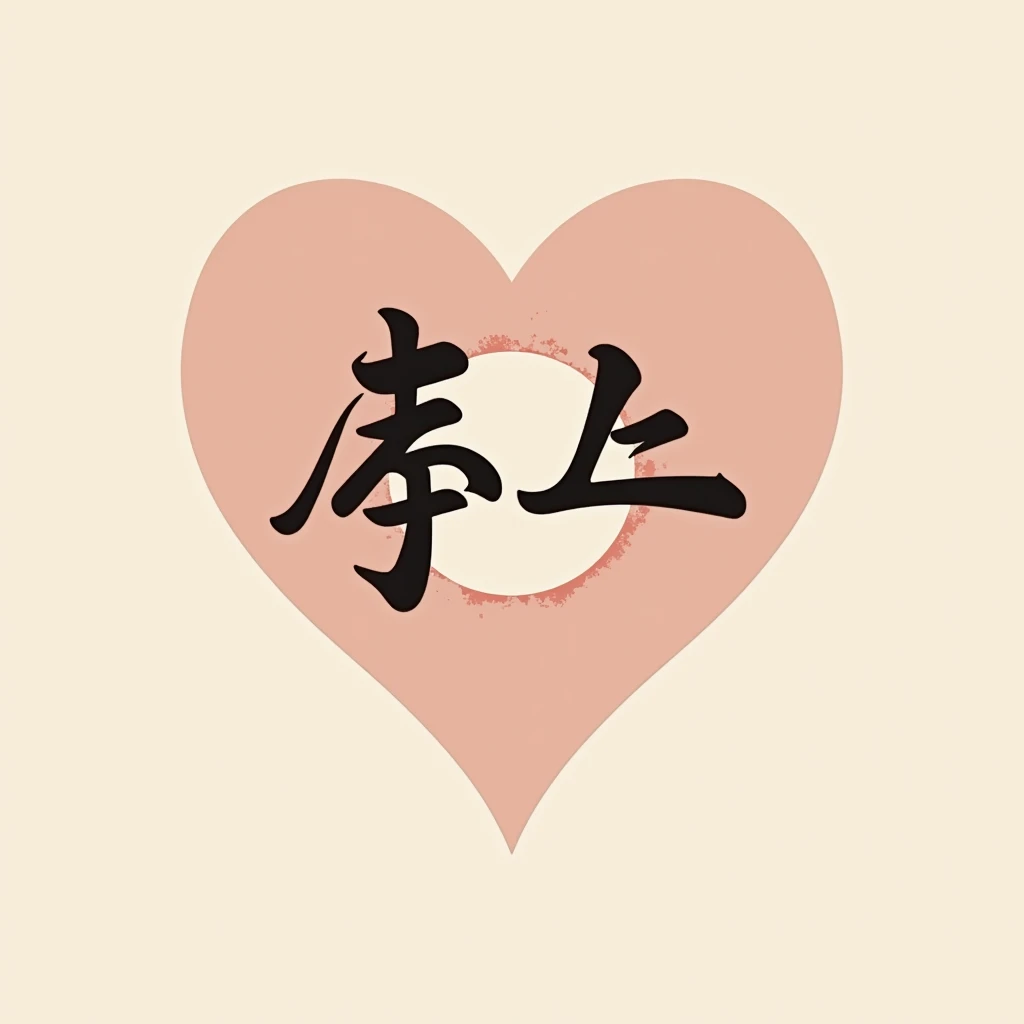 Heart icon ,Chinese illustration style, design icon suitable for mobile UI