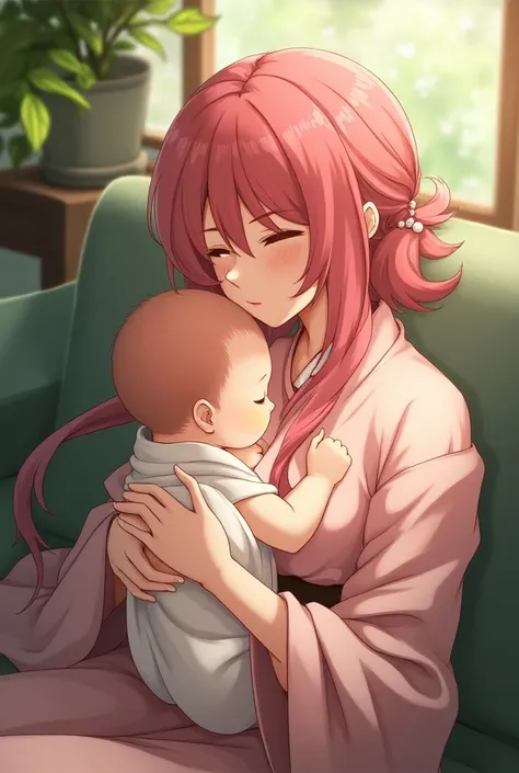 Mitsuri is breastfeeding