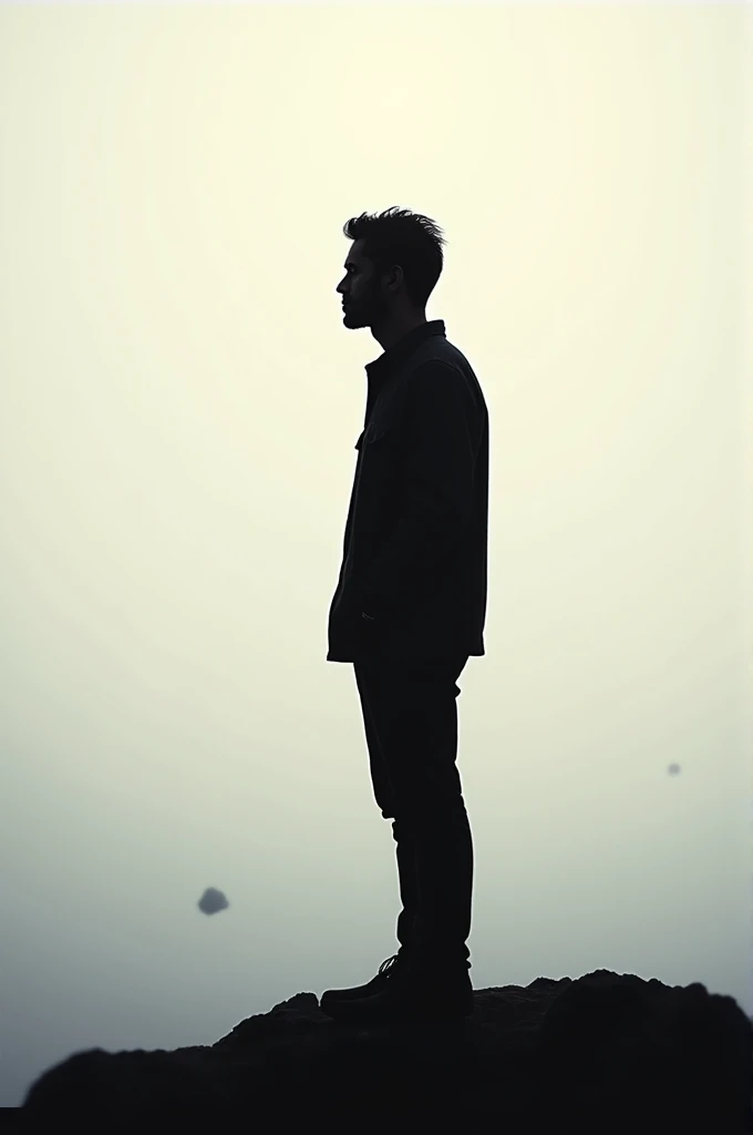 Silhouette of a man who wants to think freely