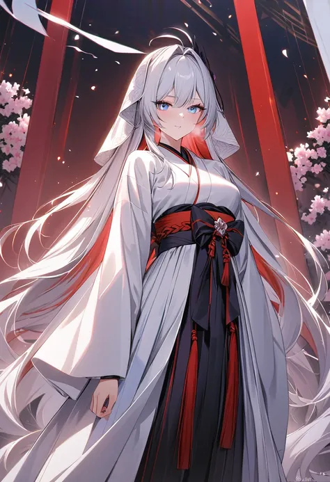 score_9, score_8_up, score_7_up, masterpiece, best quality, absurdres, vibrant, highly detailed, 1girl, adult grown woman, fkiana kaslana (honkai impact 3rd), herrscher of finality, white hair, ahoge, very long hair, blue eyes, symbol-shaped pupils, lookin...