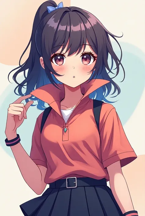 Anime, Merlina wearing a Massive Popped Collar Polo