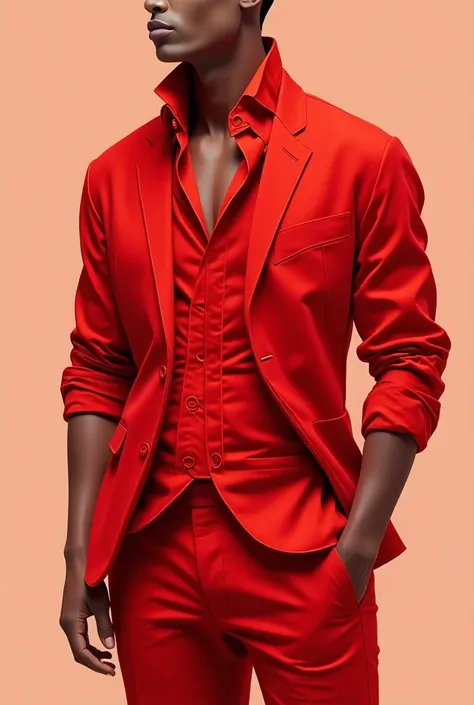 You have 2 designs of 2 formal shirts and 2 vests for men in full red ,  for the spring summer season inspired by Design Principles
Shapes and figures
geometric
Mouvement