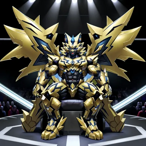 (zeraora, 8k), (zeraora's giant robot, powered exoskeleton with the same design as zeraora), (masterpiece, highres) (detailed he...