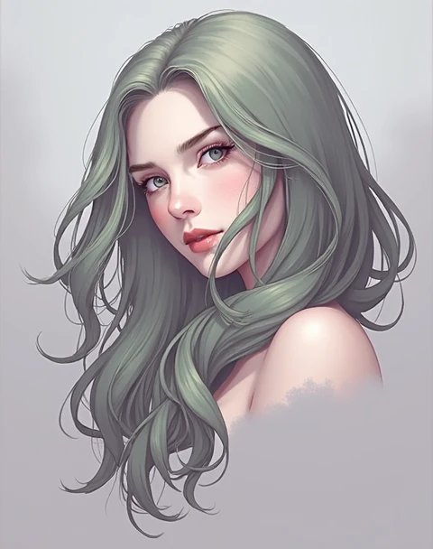 Make it more realistic and with green hair if possible