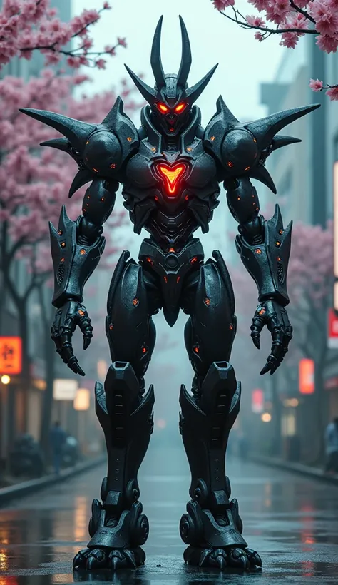 


---

"Create a fearsome robotic creature that embodies the fusion of Japanese culture and advanced robotics. This hybrid should look like a towering samurai warrior with a menacing, futuristic design. Its body is made of dark metal with sharp, blade-lik...