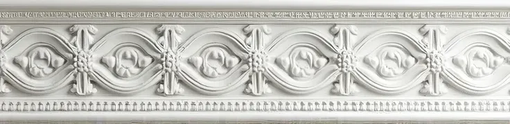 Embossed white turkish pattern in the shape of wall border