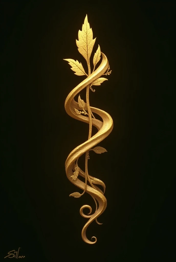 An upper golden spiral armlet with leaves