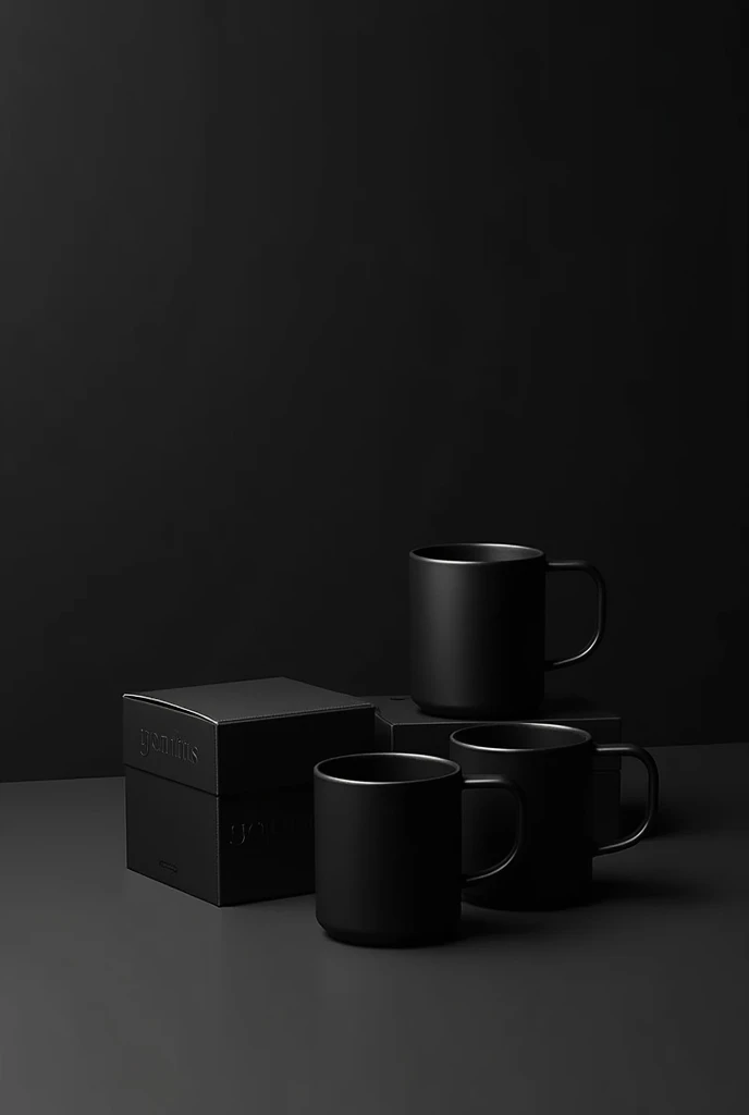 Make minimalist black mugs with luxury black boxes from the brand “YOUNIUS”