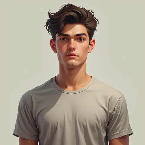 realistic portrait of a Young man、Casual clothing、front、Upper Body, frat guy, photography, not smiling