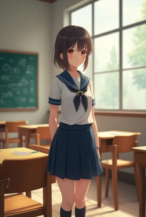 Schoolgirl in the classroom 