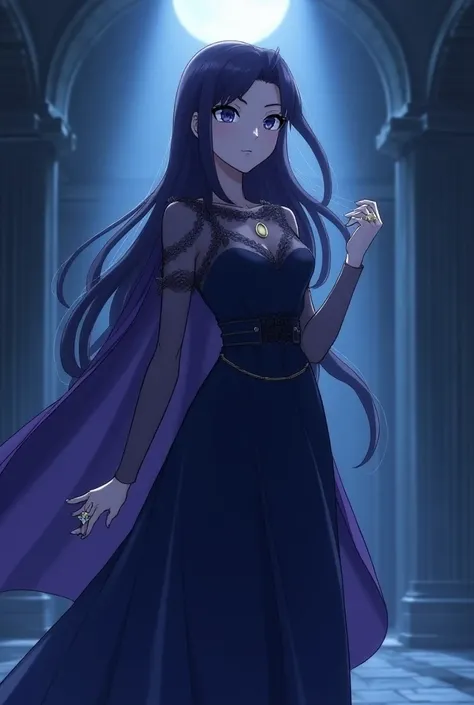 masterpiece, best quality, extremely detailed, 1girl, Alone, pokemon gym leader, young woman, 25 years old, Elegant, gentle smile, mysterious aura, standing pose

hair: long straight purple-black hair with soft waves, hair flowing in wind
eyes: transparent...