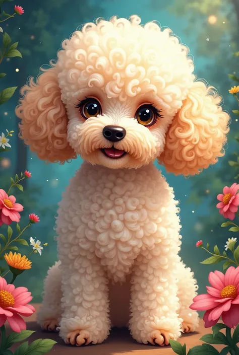 Certainly! Heres a description of a Miniature Poodle illustration in Naoki Saitos style:

"Behold a stunning work of art in Naoki Saitos signature style, featuring the charming and elegant Miniature Poodle. This exquisite illustration captures the essence ...