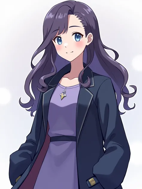 modern pokemon official art style, pokemon gym leader, (pokemon scarlet violet style:1.3), clean lineart, flat color shading, modern anime

1girl, solo, (young adult female:1.2), professional standing pose, modern fashion, (ghost type gym leader:1.2)

hair...