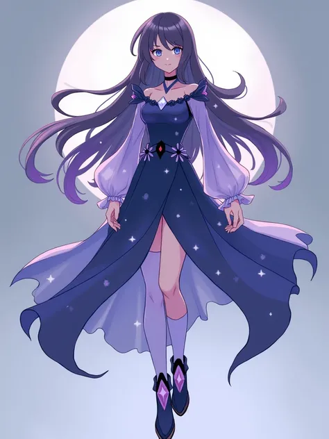 modern pokemon official art style, pokemon gym leader, (pokemon scarlet violet style:1.3), clean lineart, flat color shading

1girl, solo, (young adult female:1.2), (ghost type gym leader:1.2), ethereal atmosphere, mystical presence

outfit details: (flowi...