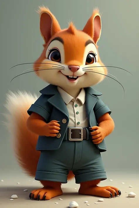 pornography image, NSFW art, porn, anthropomorphic squirrel, student uniform, without shoes, naked, close up pussy visible through pants