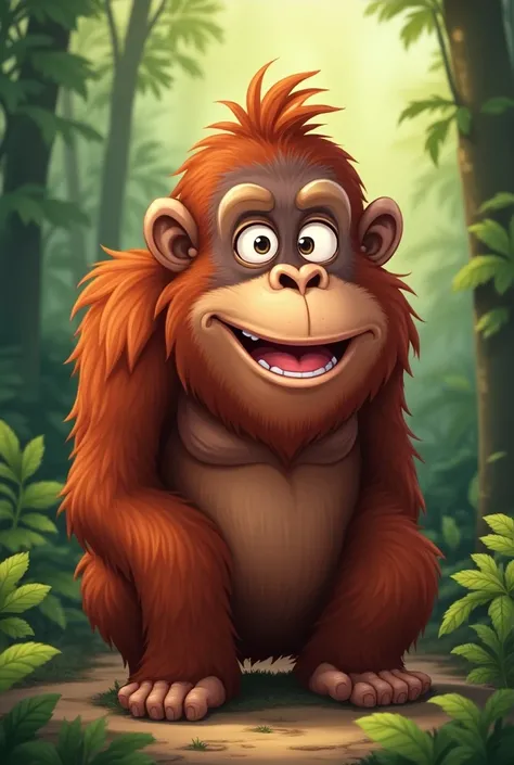 Orangutan,  cartoon style 