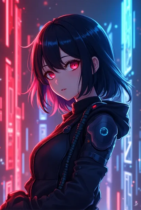 Red blue white lighting wallpaper anime