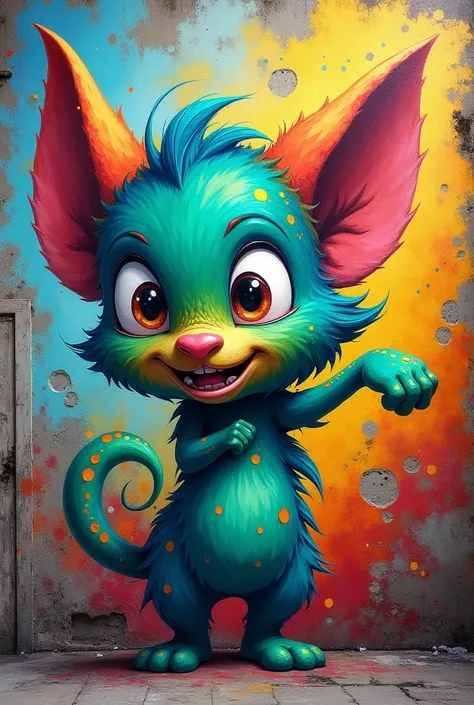 Draw this character on a wall with different colors