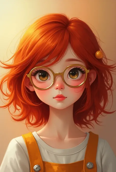 Dessin fille rousse avec lunettes
