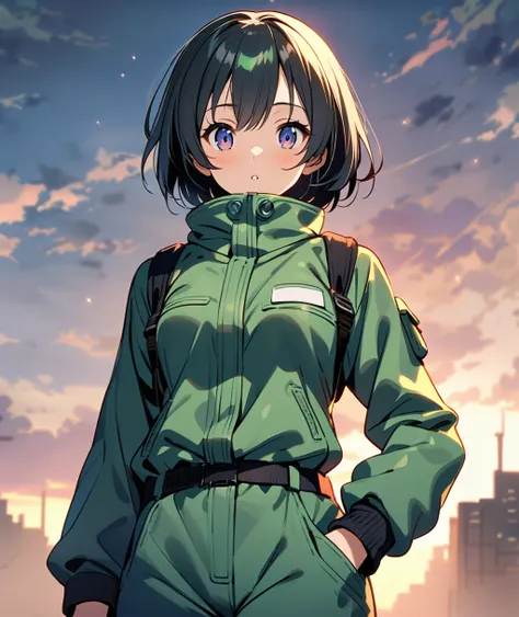 anime girl in a boiler suit 