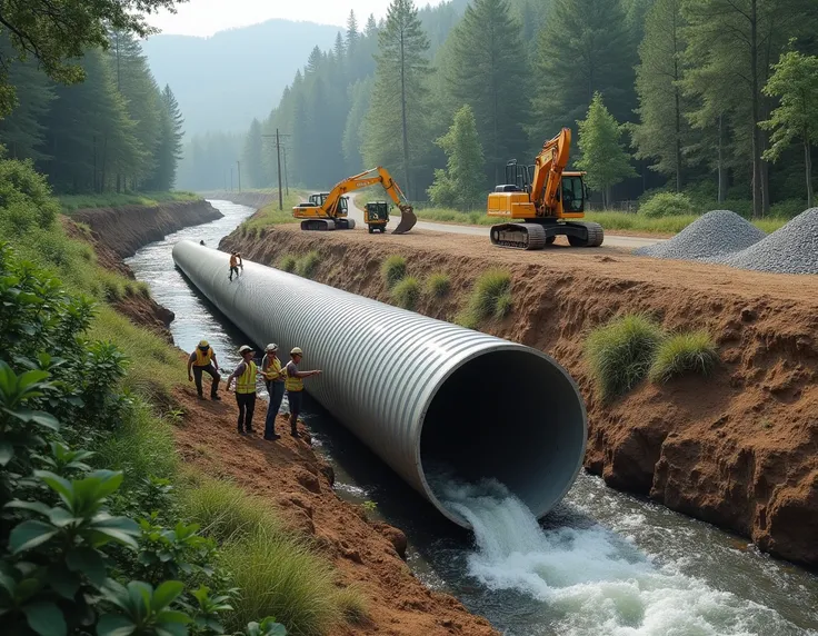 laying pipe culvert